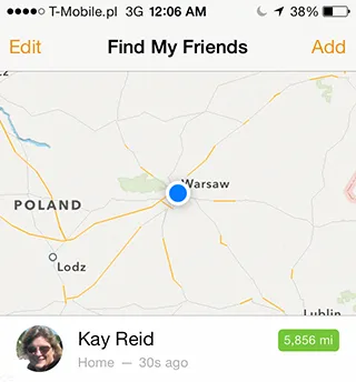 Find My Friends showing my wife was 5,856 miles away