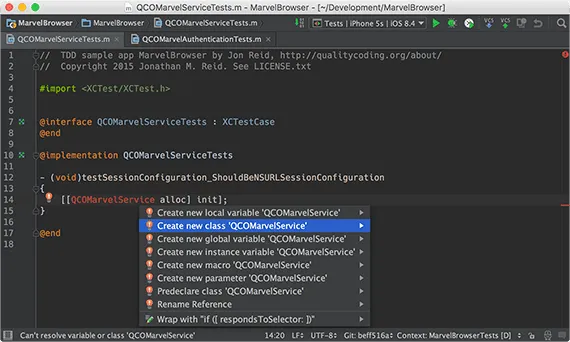 Option-Enter for AppCode intentions