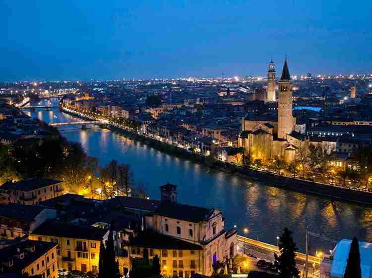 river panorama in Verona, Italy